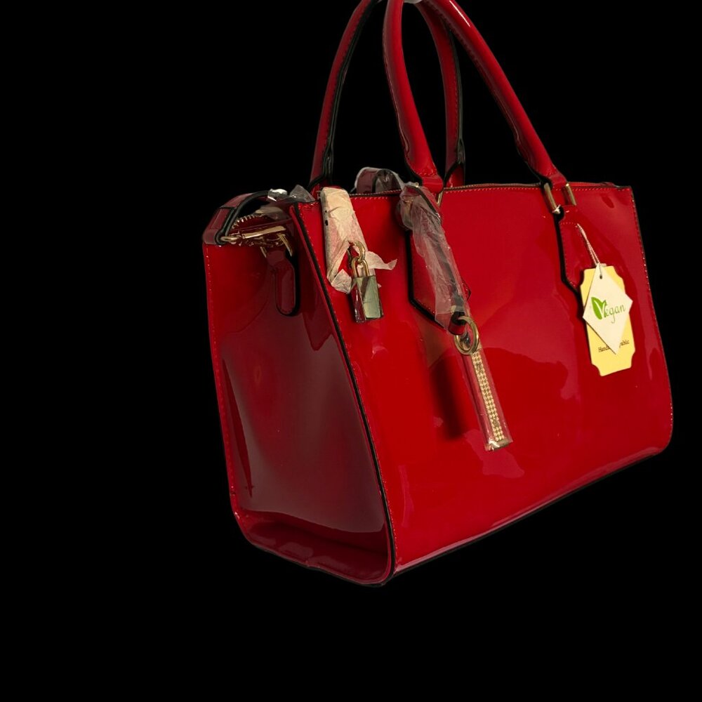 Handbag Republic Cherry Red Vegan Patent Leather Bag - Picture 5 of 6